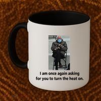 Mittens Bernie Sanders Inauguration Turn On The Heat Coffee Mug thumb 2