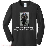 Mittens Bernie Sanders Inauguration Turn On The Heat Kids Long Sleeve Shirt thumb 0