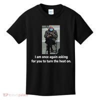 Mittens Bernie Sanders Inauguration Turn On The Heat Kids T-Shirt thumb 0