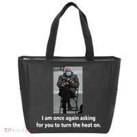Mittens Bernie Sanders Inauguration Turn On The Heat Tote Bag thumb 0