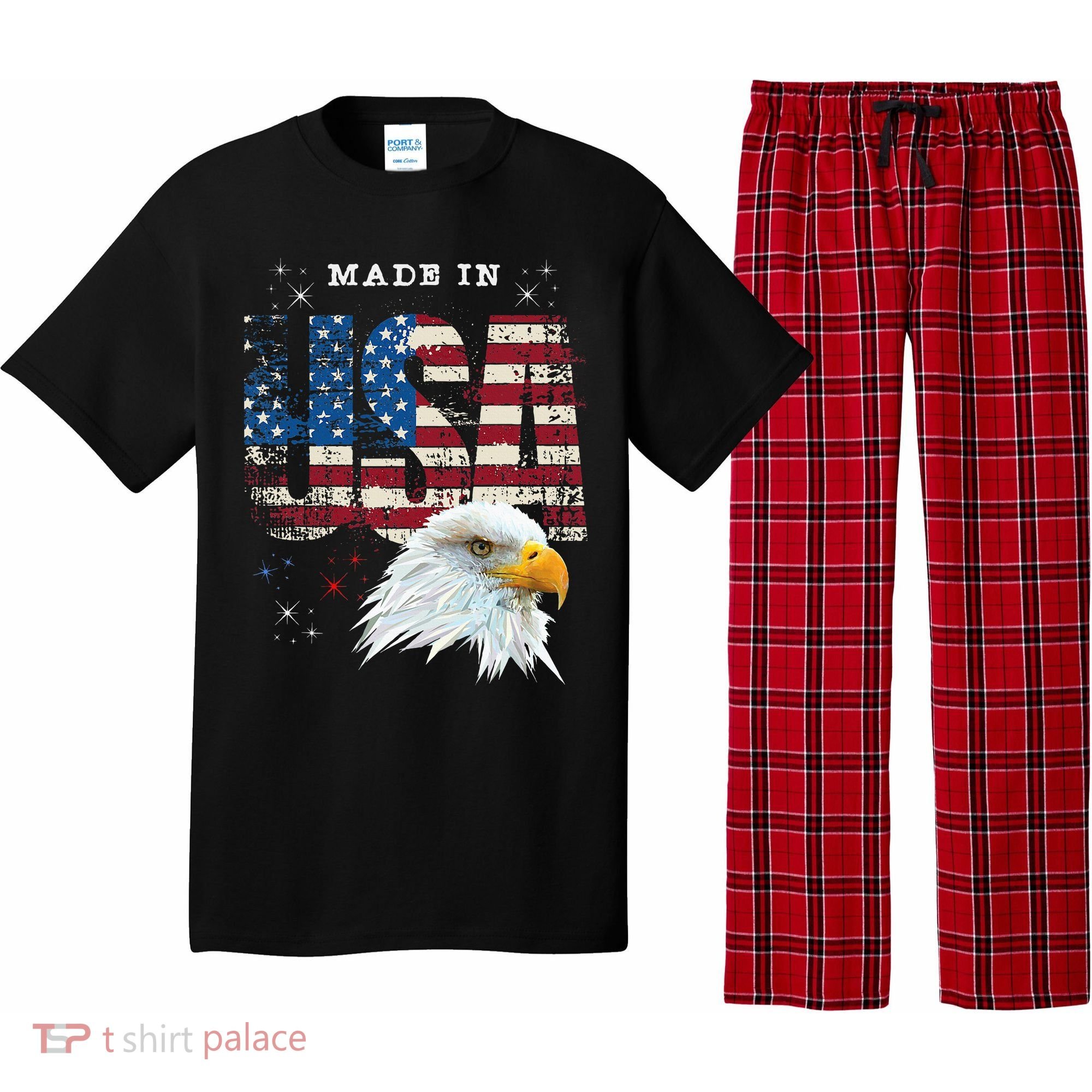 Made In Usa Patriotic American Flag Bald Eagle America Pajama Set