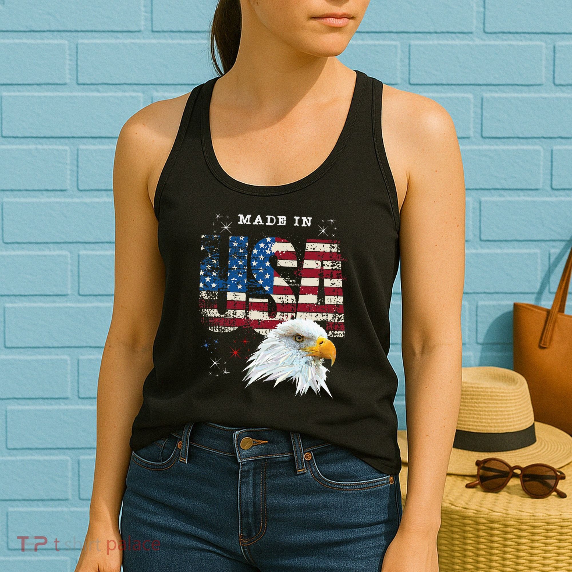 Made In Usa Patriotic American Flag Bald Eagle America Women's Tank Top