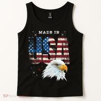Made In Usa Patriotic American Flag Bald Eagle America Tank Top thumb 2