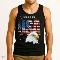 Made In Usa Patriotic American Flag Bald Eagle America Tank Top thumb 3