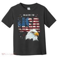 Made In Usa Patriotic American Flag Bald Eagle America Toddler T-Shirt thumb 0