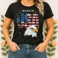 Made In Usa Patriotic American Flag Bald Eagle America Women's T-Shirt thumb 2