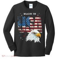 Made In Usa Patriotic American Flag Bald Eagle America Kids Long Sleeve Shirt thumb 0