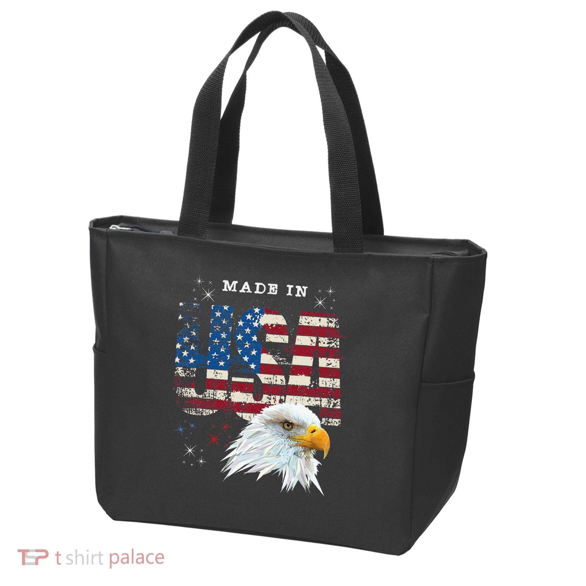 Made In Usa Patriotic American Flag Bald Eagle America Tote Bag