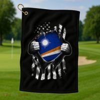 Marshall Islands Usa Flag Marshallese American Golf Towel thumb 1