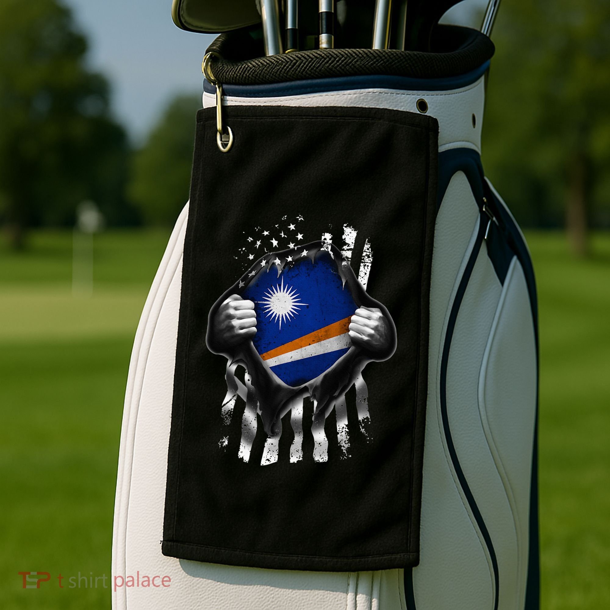 Marshall Islands Usa Flag Marshallese American Golf Towel