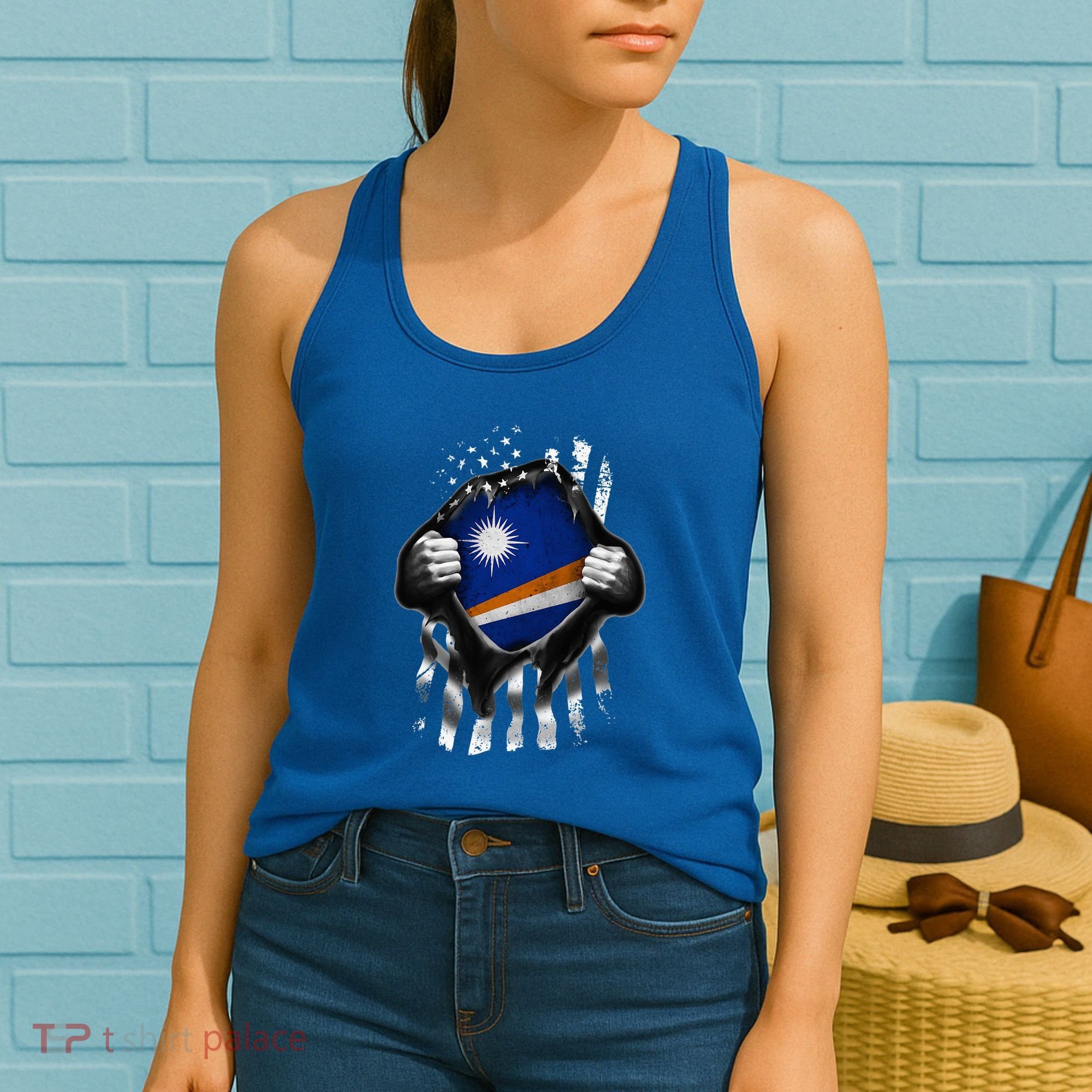 Marshall Islands Usa Flag Marshallese American Women's Tank Top