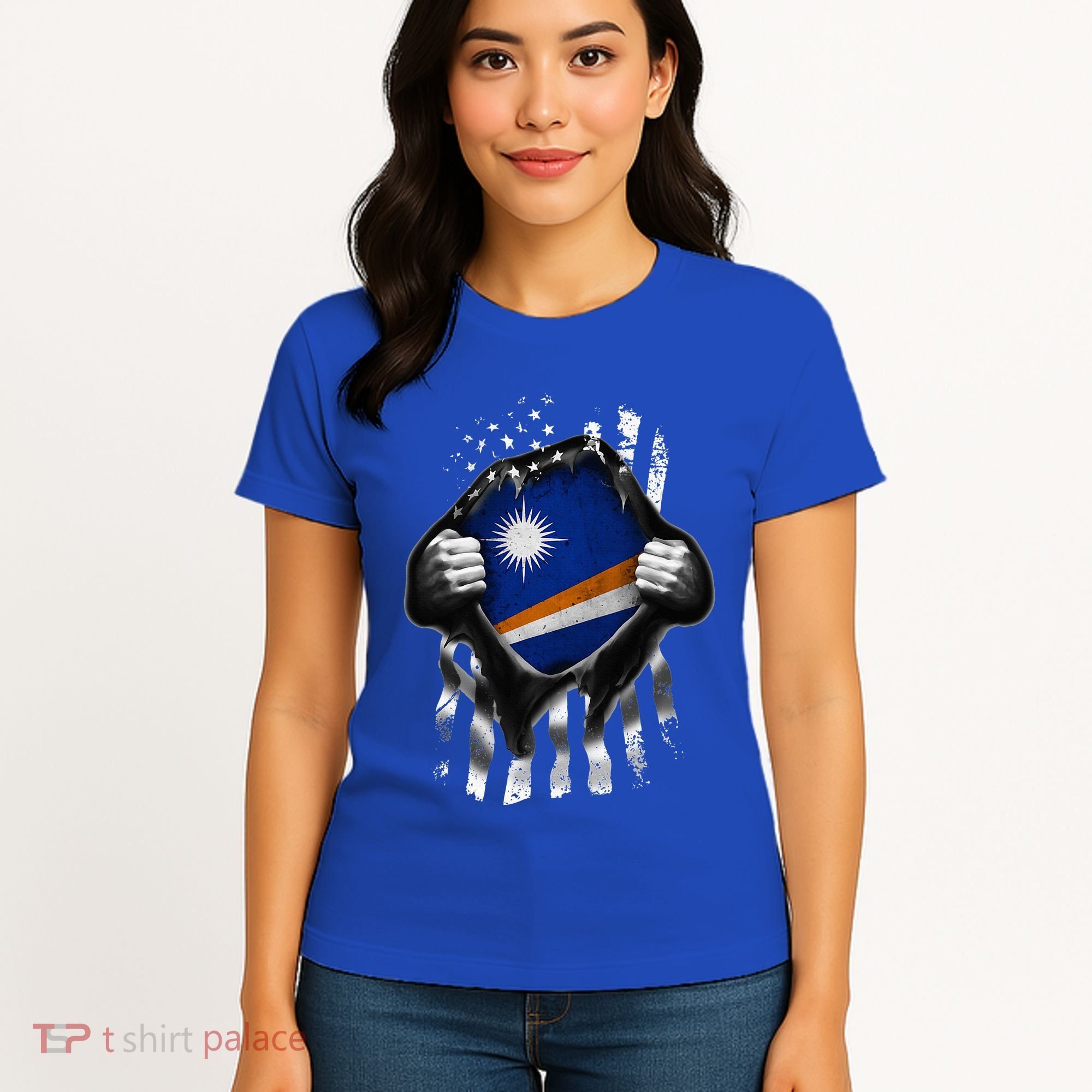 Marshall Islands Usa Flag Marshallese American Women's T-Shirt