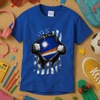 Marshall Islands Usa Flag Marshallese American Kids T-Shirt thumb 3