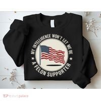My Intelligence WonT Let Me Be A Felon Supporter Sweatshirt thumb 2