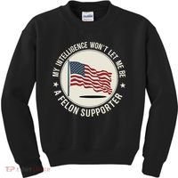My Intelligence WonT Let Me Be A Felon Supporter Kids Sweatshirt thumb 0