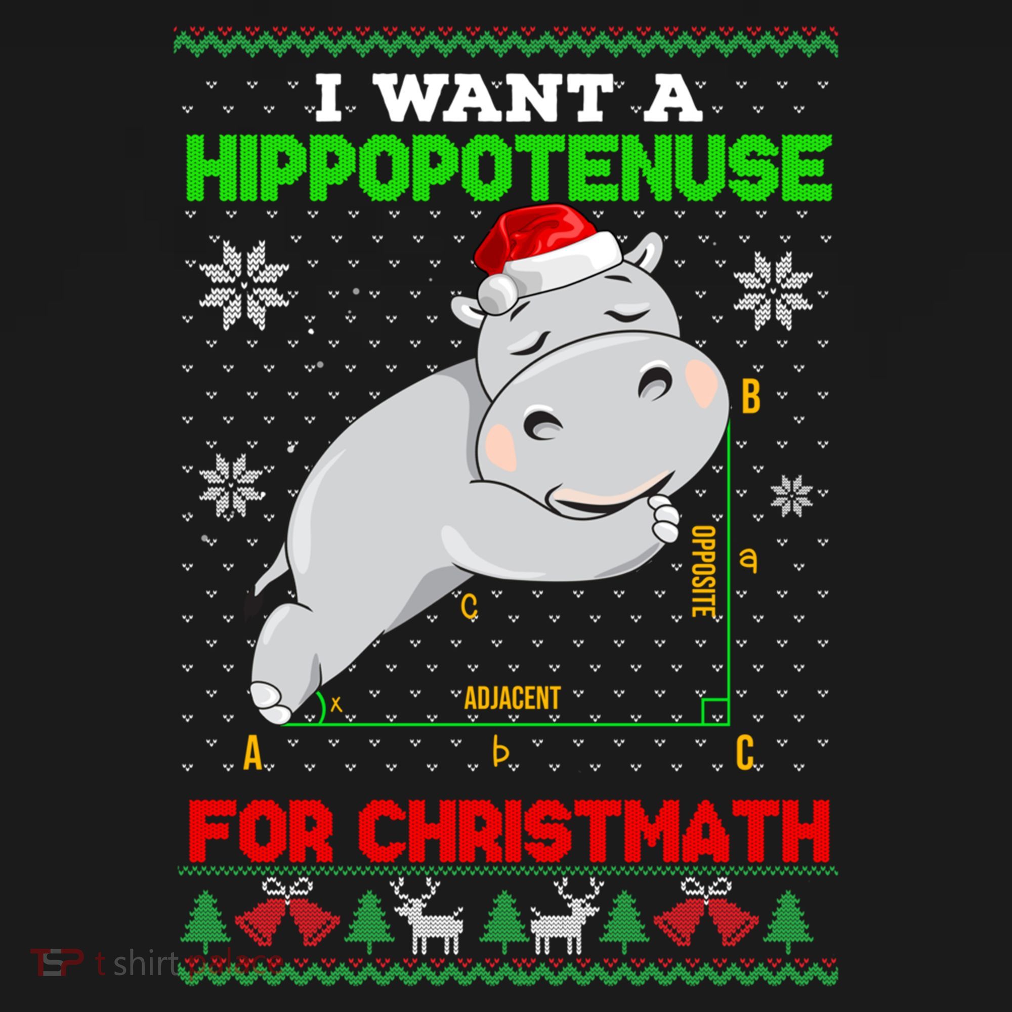 Math I Want A Hippopotenuse For Christmath Ugly Sweater Xmas Gift Backpack