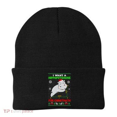 Math I Want A Hippopotenuse For Christmath Ugly Sweater Xmas Gift Beanie
