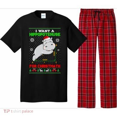 Math I Want A Hippopotenuse For Christmath Ugly Sweater Xmas Gift Pajama Set