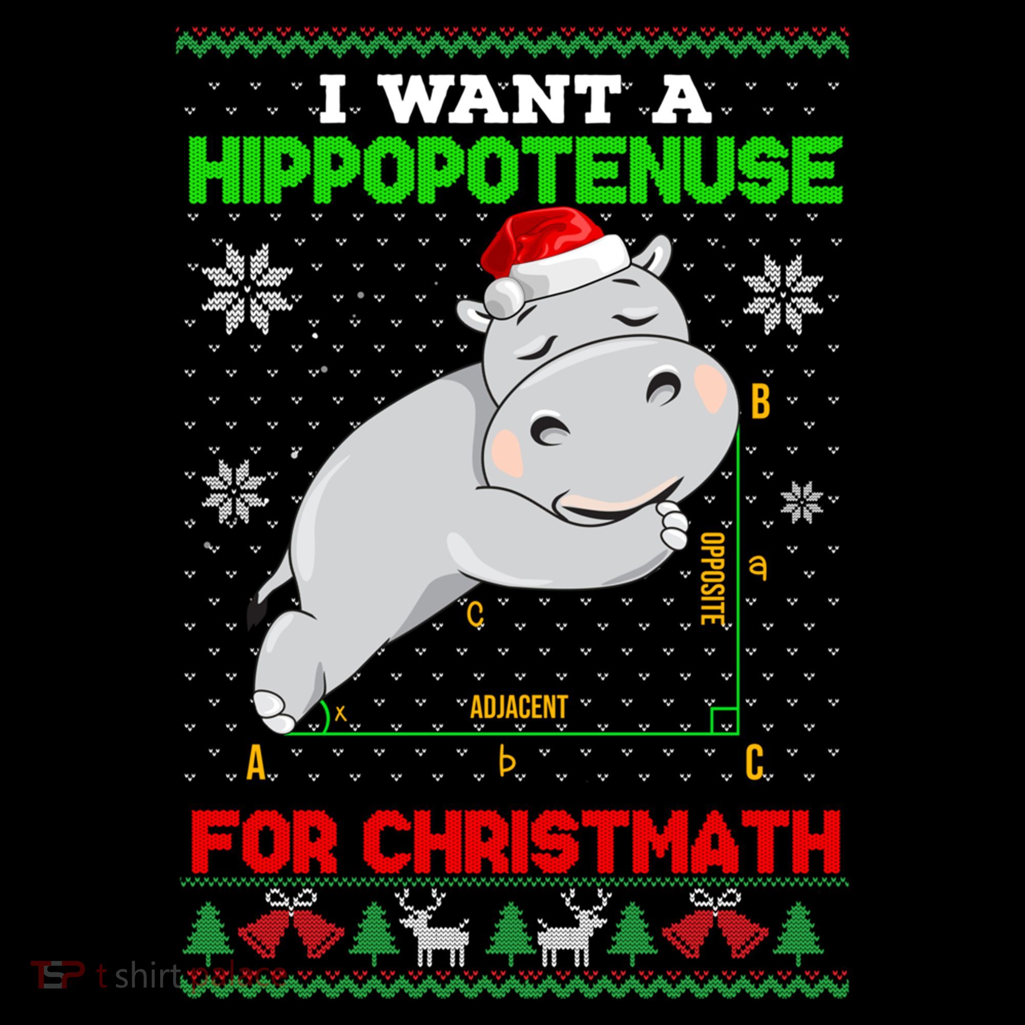 Math I Want A Hippopotenuse For Christmath Ugly Sweater Xmas Gift Ornament