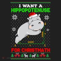 Math I Want A Hippopotenuse For Christmath Ugly Sweater Xmas Gift Hat thumb 2