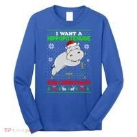 Math I Want A Hippopotenuse For Christmath Ugly Sweater Xmas Gift Long Sleeve Shirt thumb 0