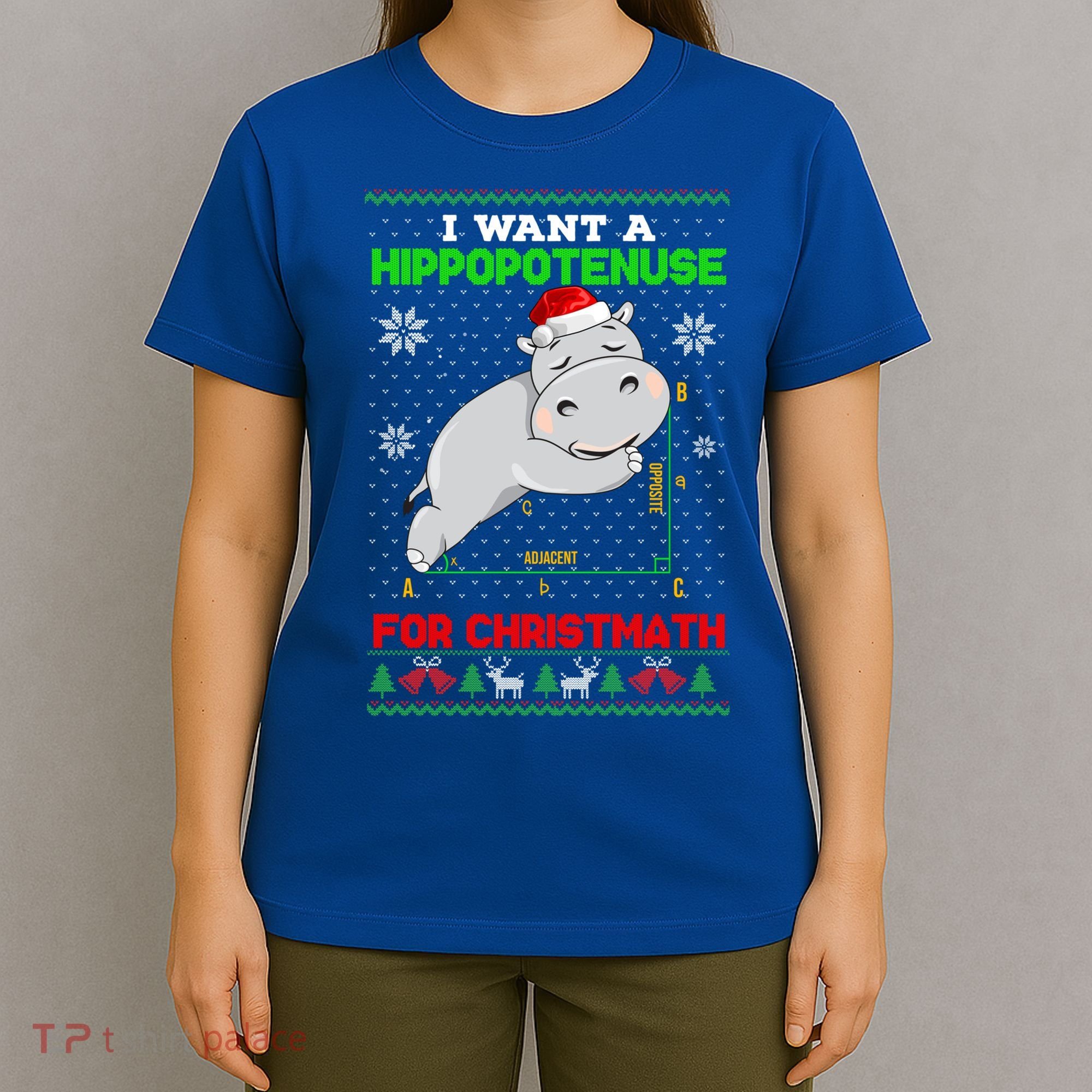 Math I Want A Hippopotenuse For Christmath Ugly Sweater Xmas Gift T-Shirt