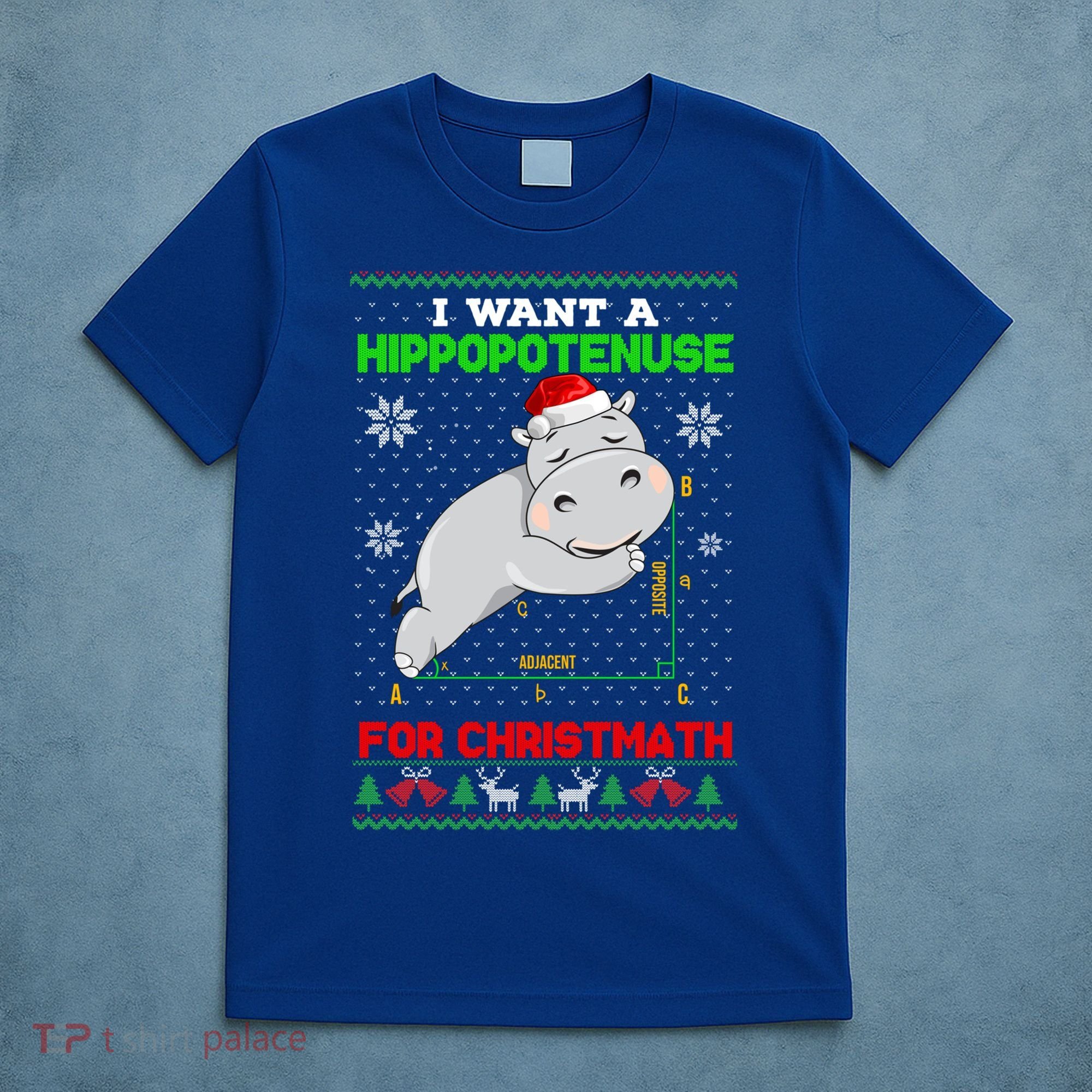 Math I Want A Hippopotenuse For Christmath Ugly Sweater Xmas Gift T-Shirt