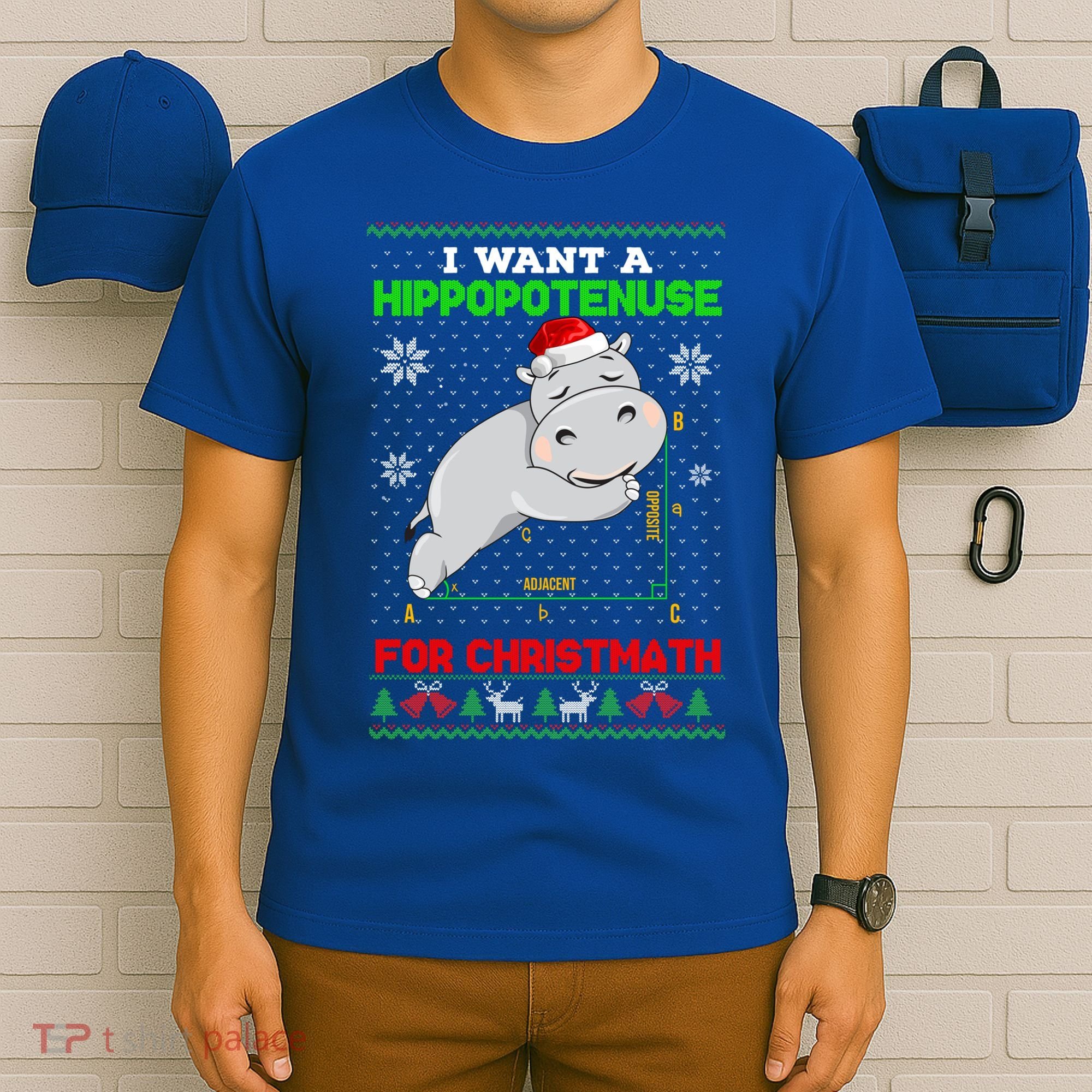 Math I Want A Hippopotenuse For Christmath Ugly Sweater Xmas Gift T-Shirt