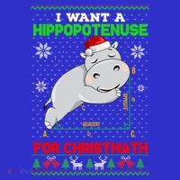 Math I Want A Hippopotenuse For Christmath Ugly Sweater Xmas Gift Coaster thumb 2