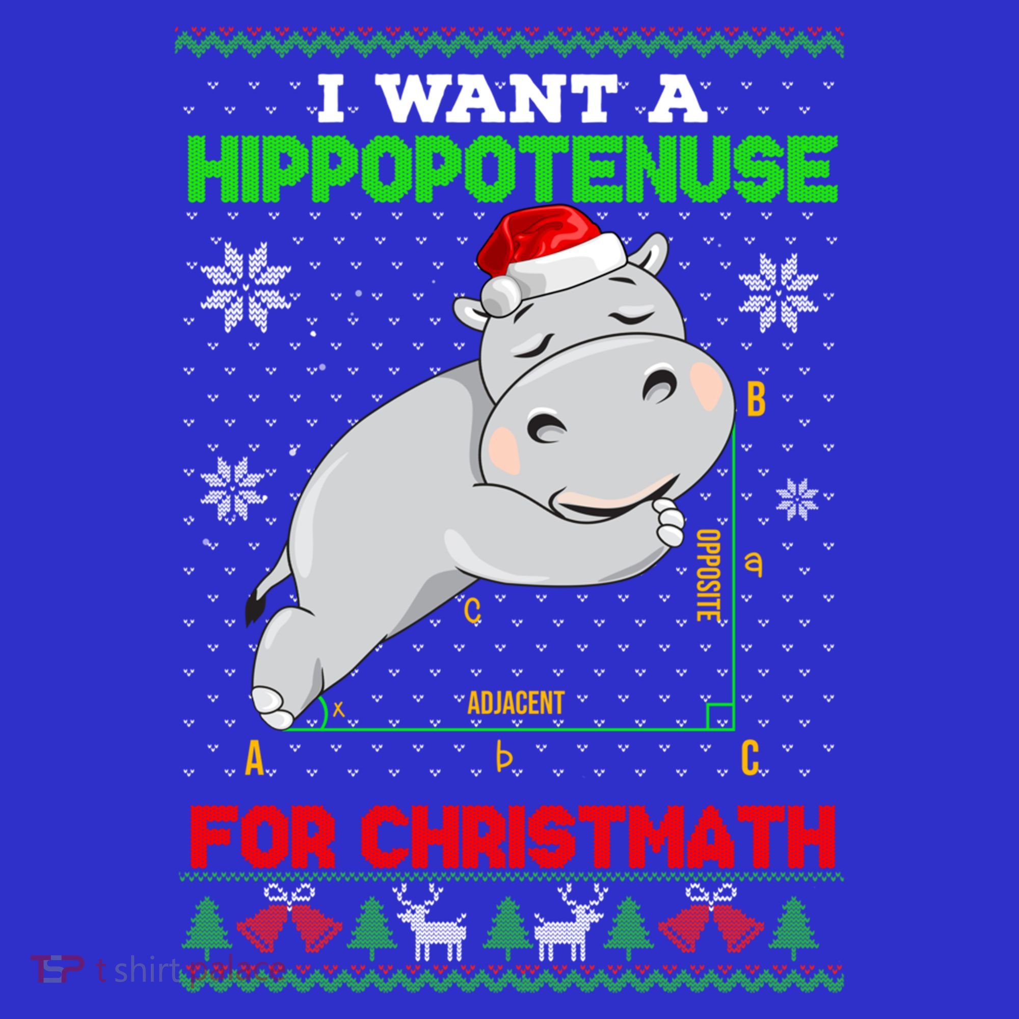 Math I Want A Hippopotenuse For Christmath Ugly Sweater Xmas Gift Coaster