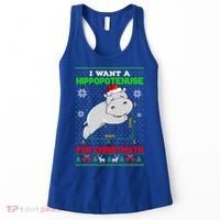 Math I Want A Hippopotenuse For Christmath Ugly Sweater Xmas Gift Women's Tank Top thumb 0