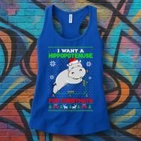 Math I Want A Hippopotenuse For Christmath Ugly Sweater Xmas Gift Women's Tank Top thumb 3
