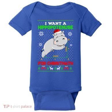 Math I Want A Hippopotenuse For Christmath Ugly Sweater Xmas Gift Baby Bodysuit