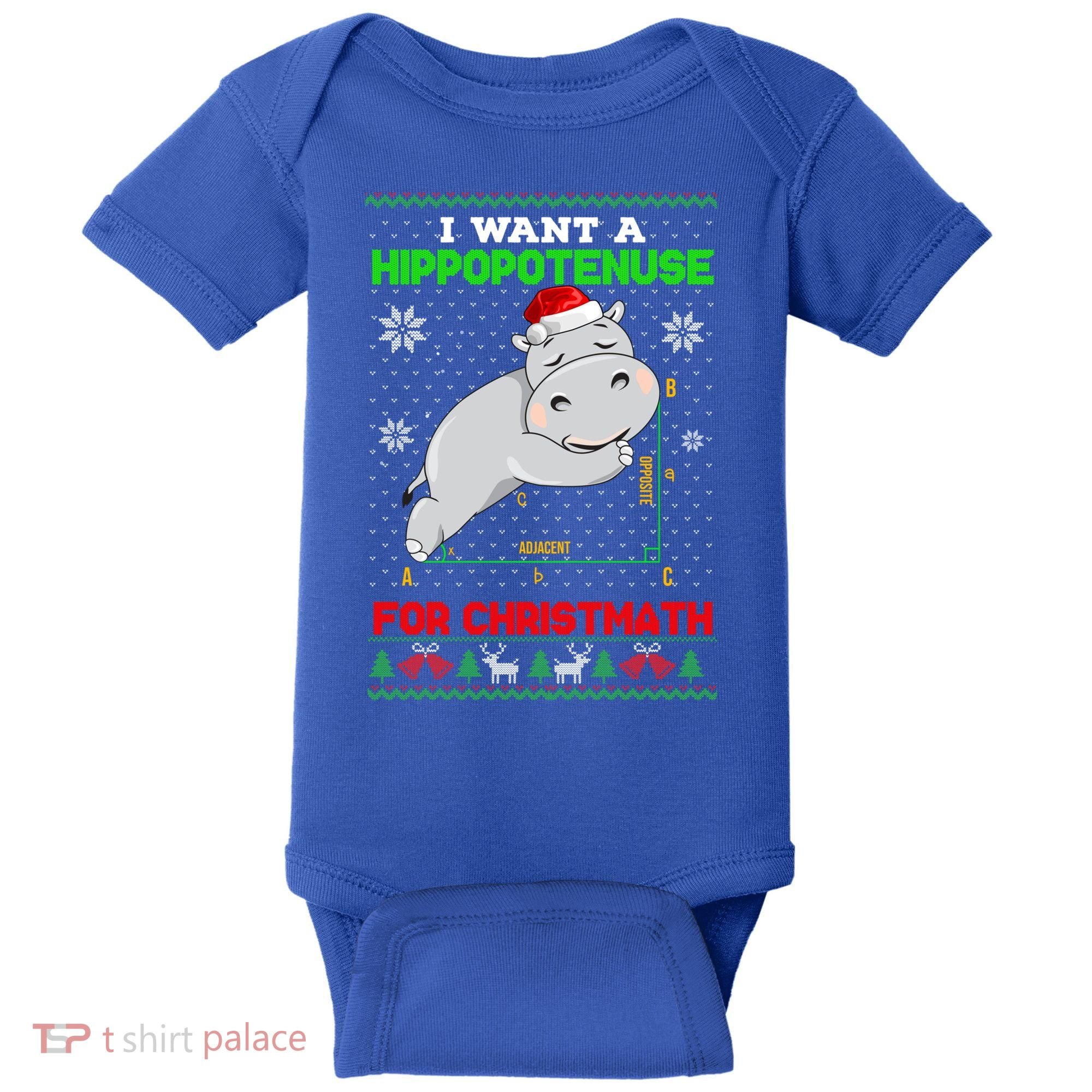 Math I Want A Hippopotenuse For Christmath Ugly Sweater Xmas Gift Baby Bodysuit