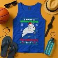Math I Want A Hippopotenuse For Christmath Ugly Sweater Xmas Gift Tank Top thumb 4