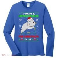 Math I Want A Hippopotenuse For Christmath Ugly Sweater Xmas Gift Women's Long Sleeve Shirt thumb 0