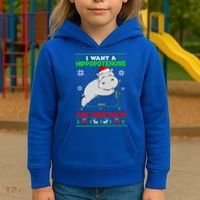 Math I Want A Hippopotenuse For Christmath Ugly Sweater Xmas Gift Kids Hoodie thumb 3
