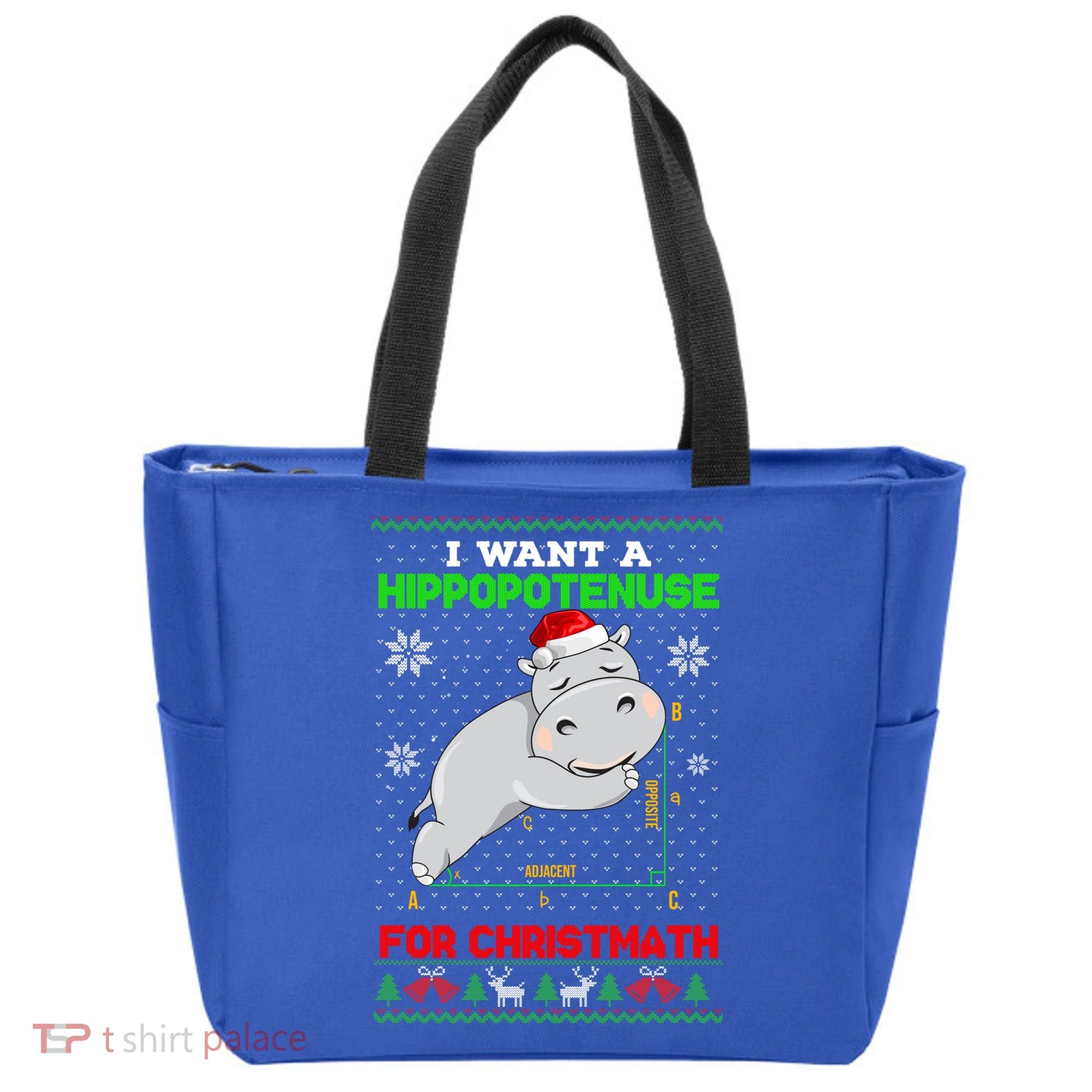 Math I Want A Hippopotenuse For Christmath Ugly Sweater Xmas Gift Tote Bag