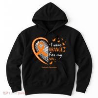 Mom I Wear Orange For My Son Leukemia Awareness Hoodie thumb 0