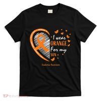 Mom I Wear Orange For My Son Leukemia Awareness T-Shirt thumb 0