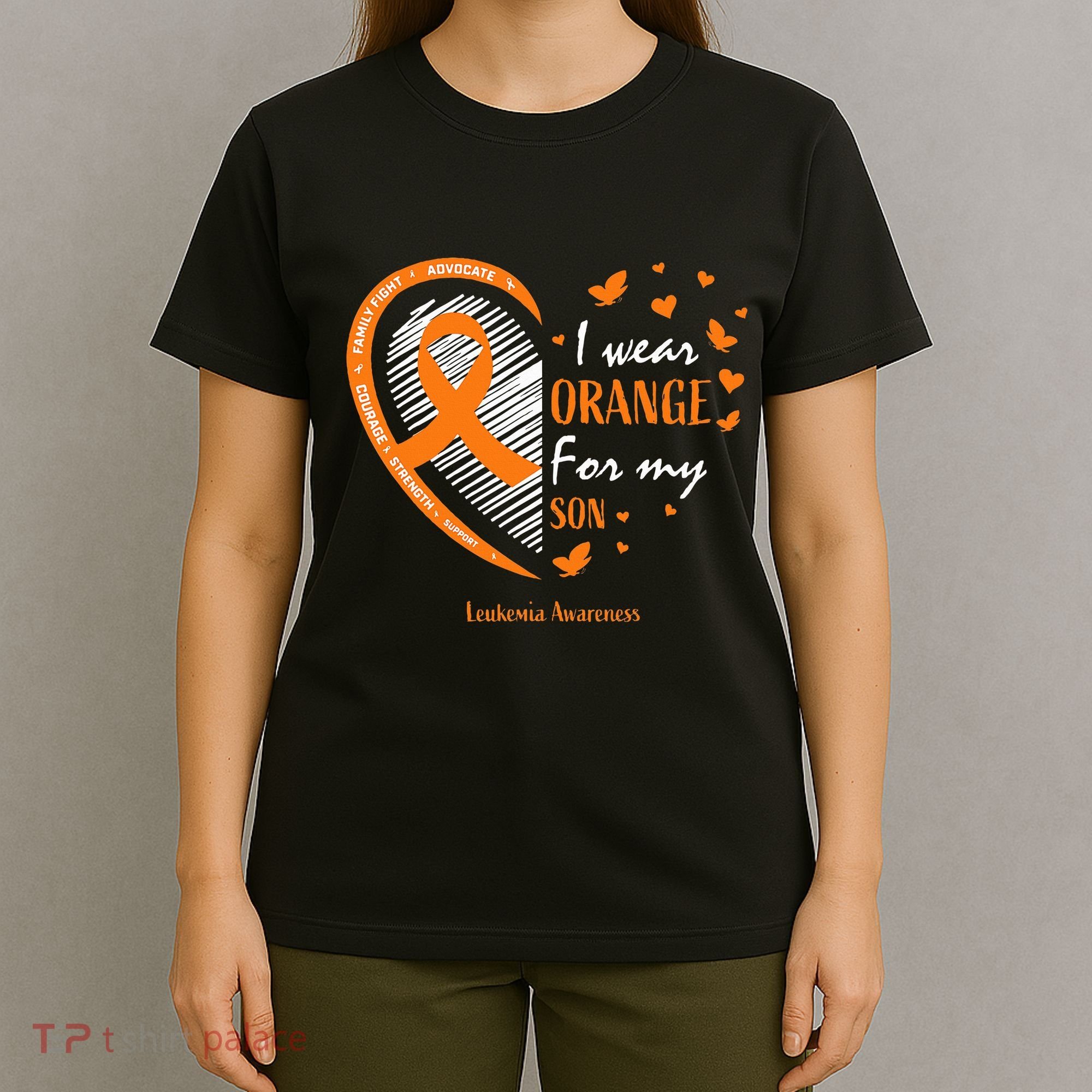 Mom I Wear Orange For My Son Leukemia Awareness T-Shirt