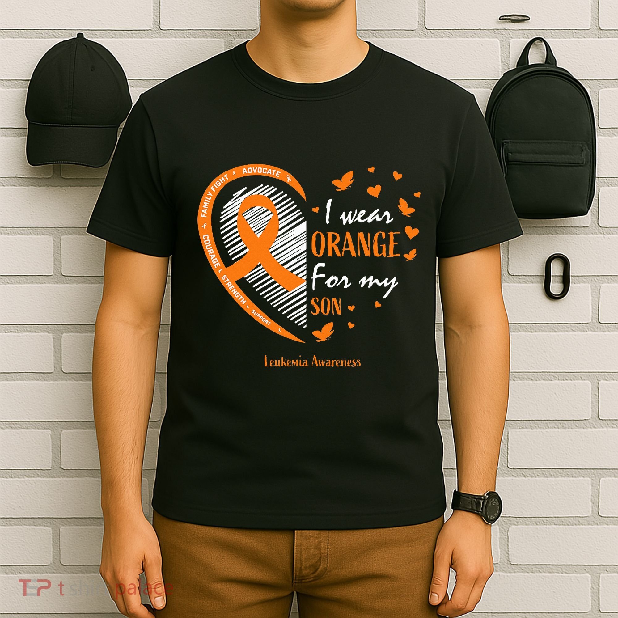 Mom I Wear Orange For My Son Leukemia Awareness T-Shirt