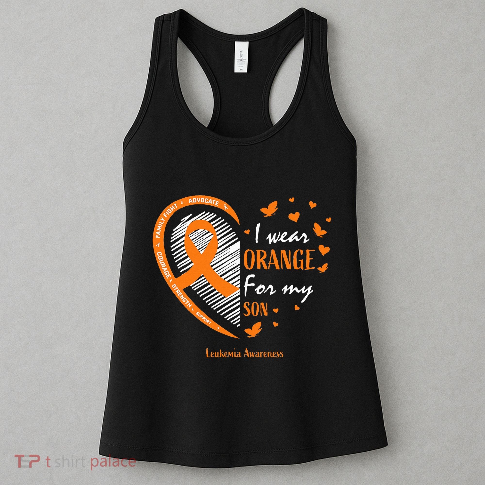 Mom I Wear Orange For My Son Leukemia Awareness Women's Tank Top
