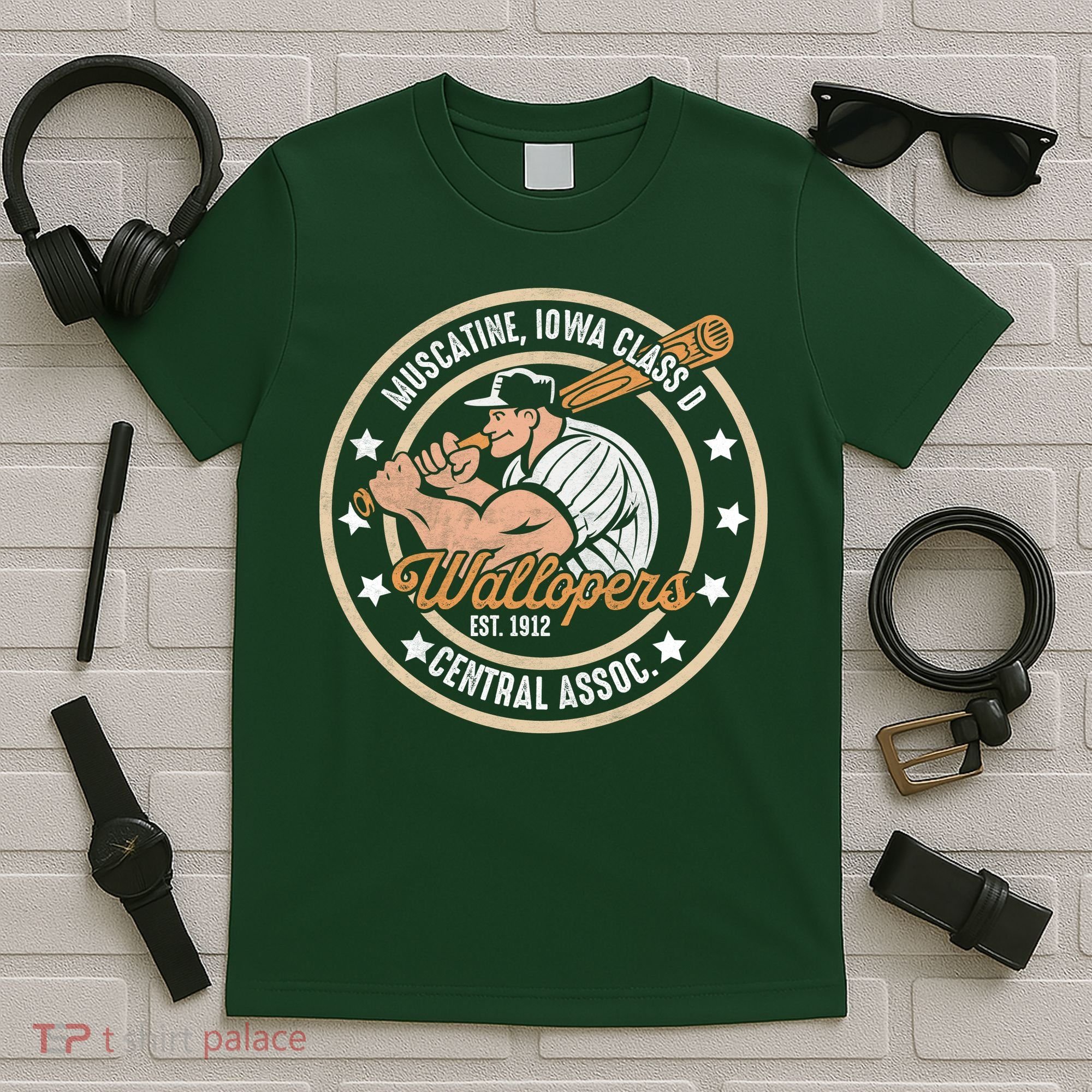 Muscatine Iowa Wallopers Baseball Heritage Vintage T-Shirt