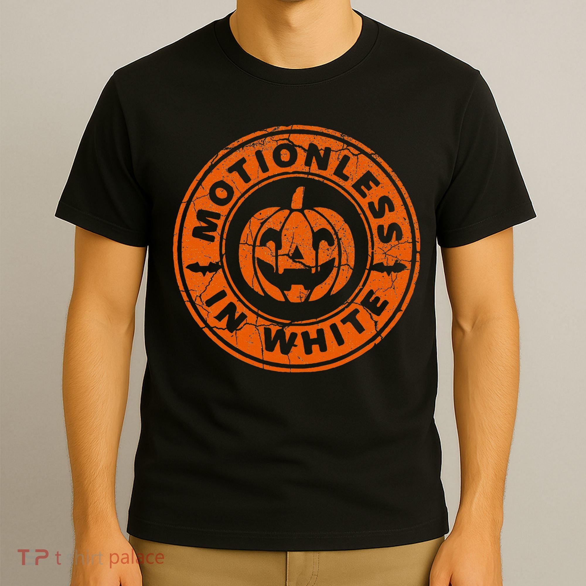 Motionlesses In White Pumpkin Scary Halloween Vintage T-Shirt