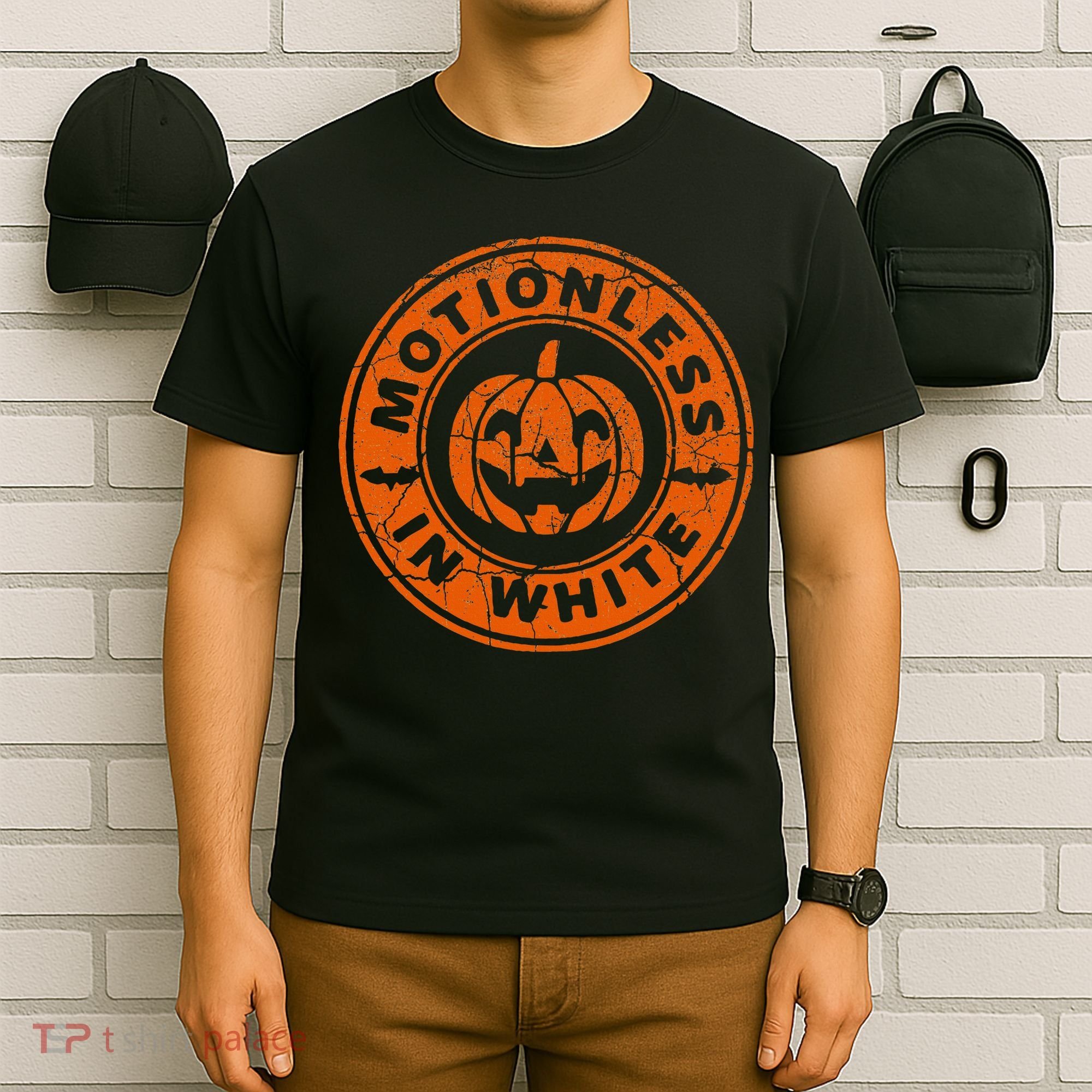 Motionlesses In White Pumpkin Scary Halloween Vintage T-Shirt