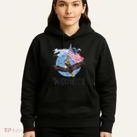 Meowica July 4h Funny Cat Bald Eagle American Flag Hoodie thumb 5