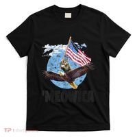 Meowica July 4h Funny Cat Bald Eagle American Flag T-Shirt thumb 0