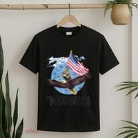 Meowica July 4h Funny Cat Bald Eagle American Flag T-Shirt thumb 2