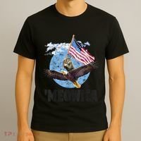 Meowica July 4h Funny Cat Bald Eagle American Flag T-Shirt thumb 3
